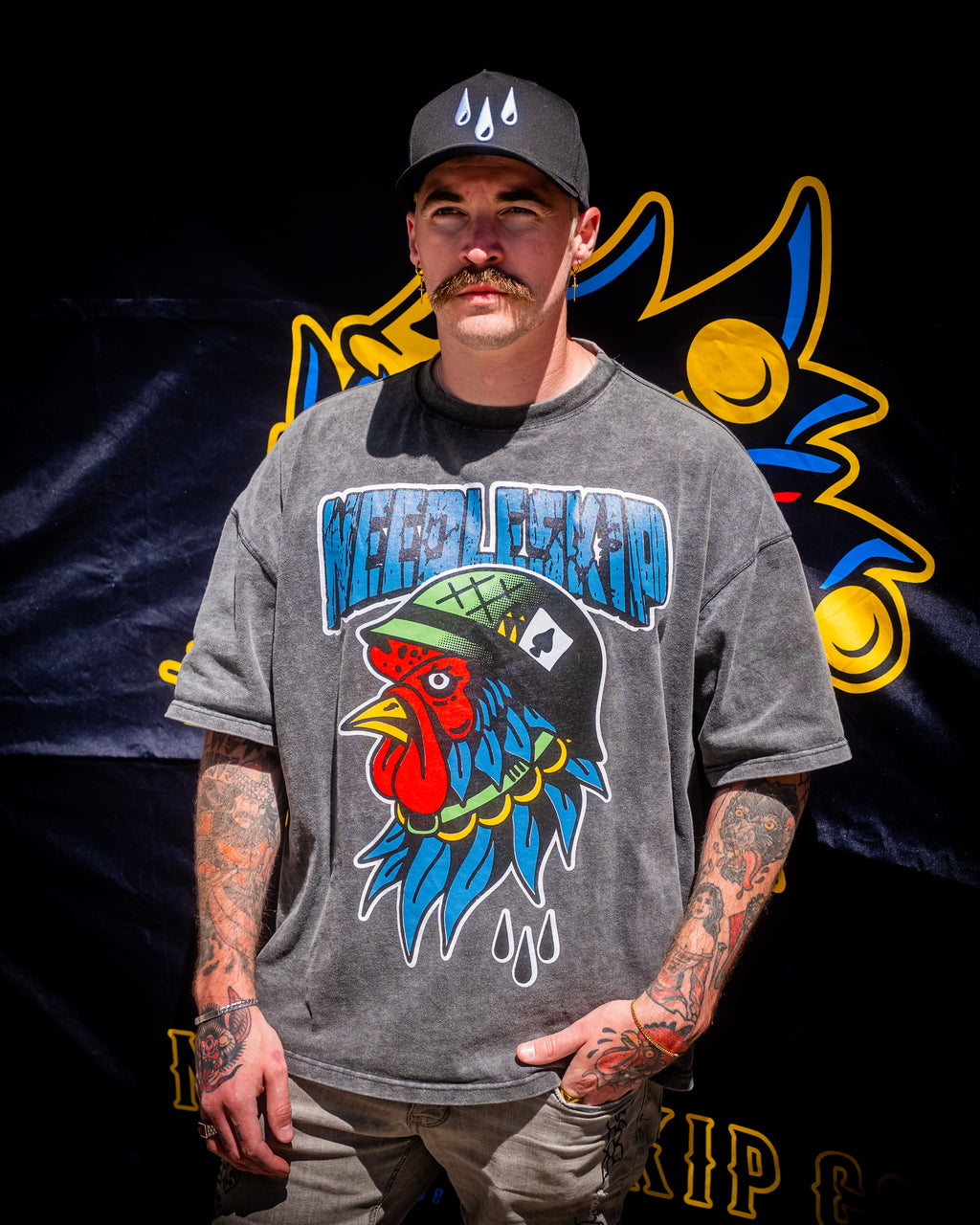 The General Box Fit Acid Wash Tee
