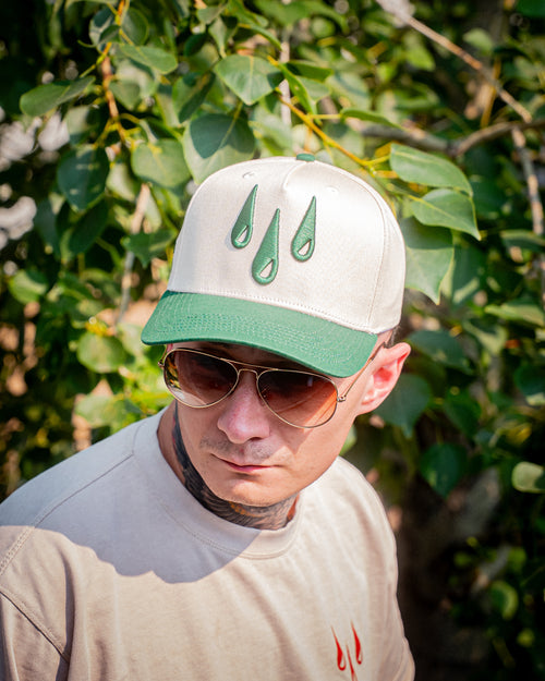 3 Drops Signature Snapback - Beige & Green